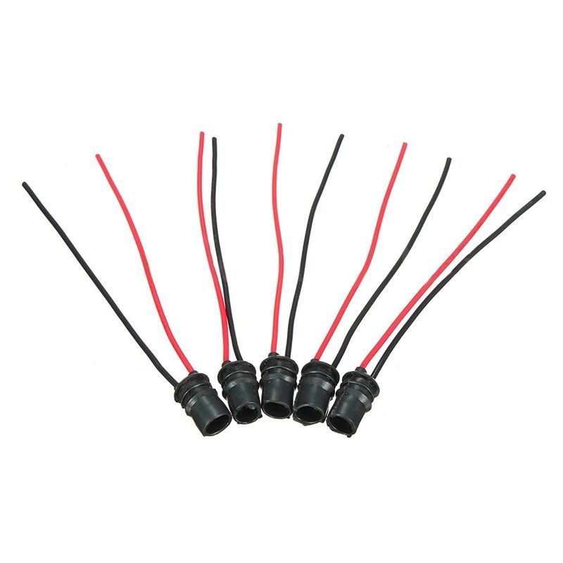 10pcs Black Rubber Car Auto Light Bulb Round Socket Lamp Holder Base Connector