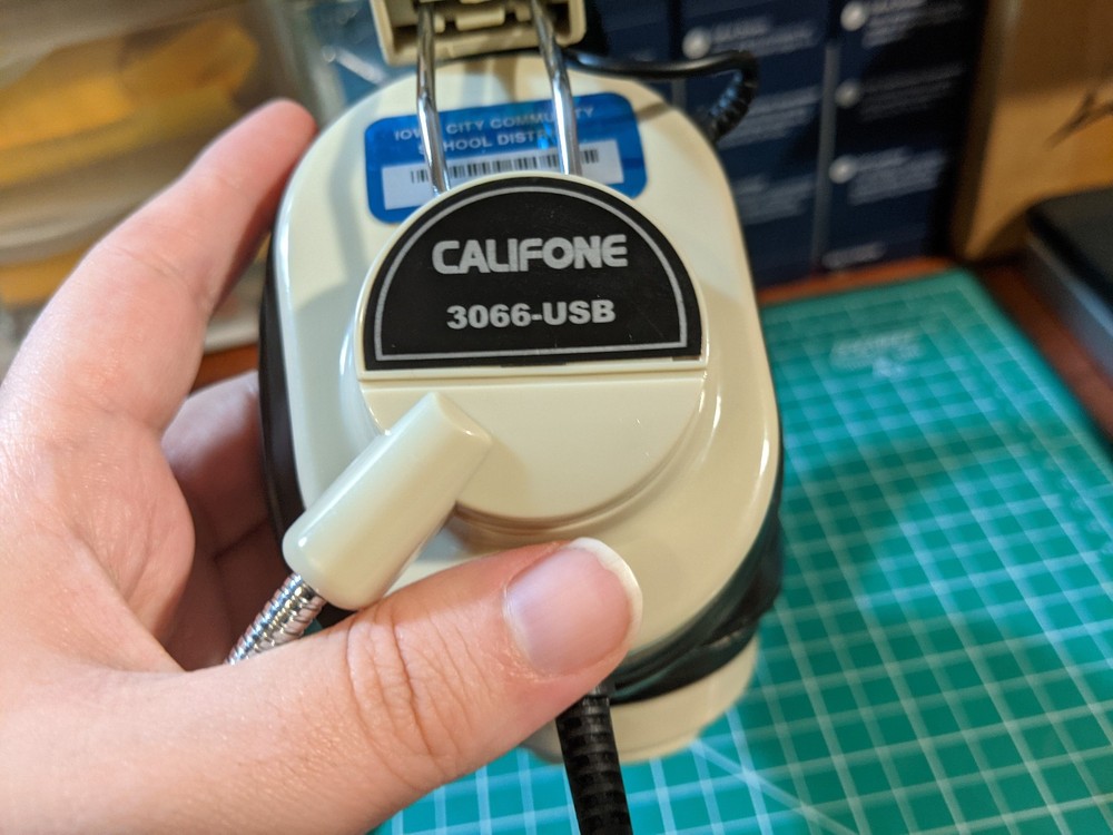 Califone 3066-USB Headphones with Microphone, USB 2.0 Controller