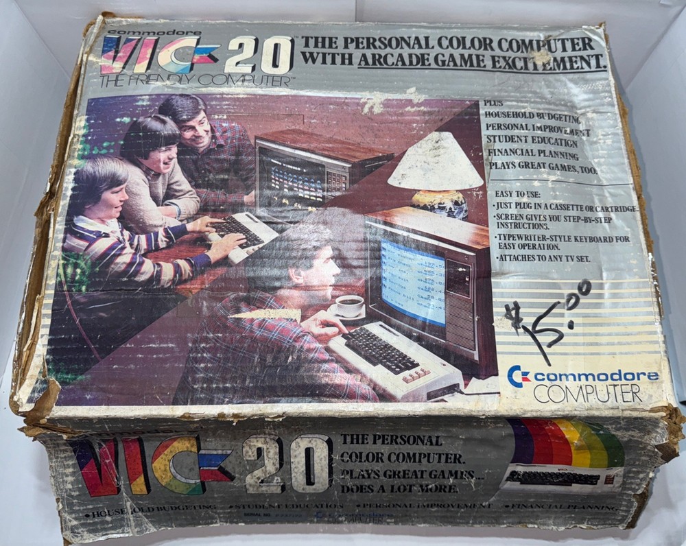 Commodore VIC-20 Vintage Computer Console Complete w Box Manual Tested & Works