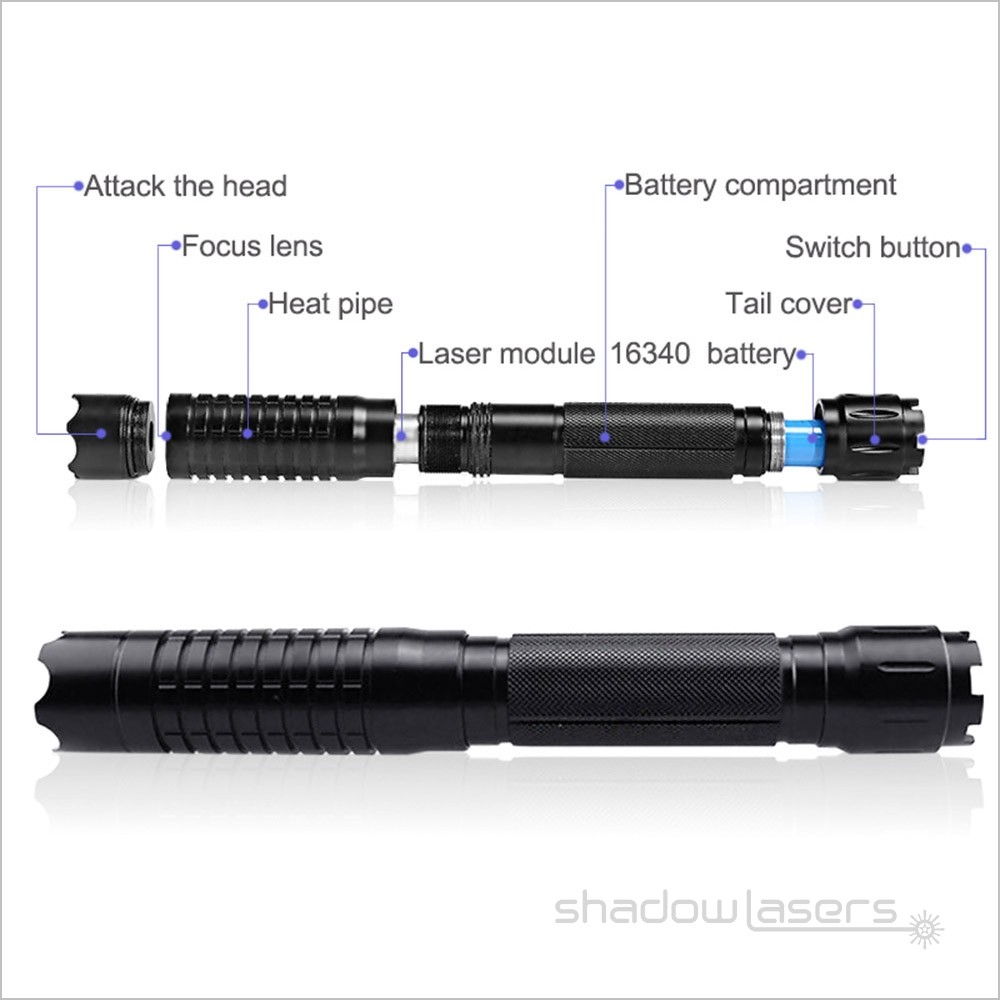 Adjustable Focus Laser Pointer Red 638nm Flashlight Visidle Beam Light+Case