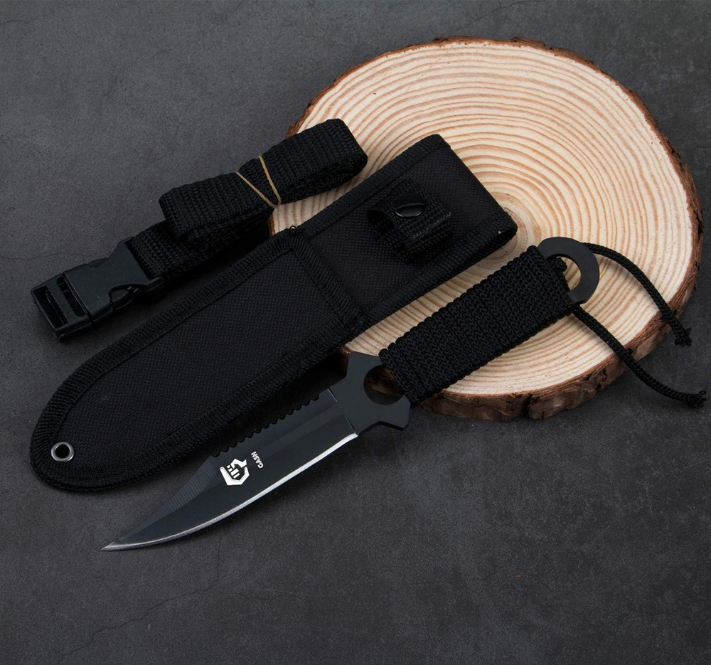 Scuba Diving Knife with Leg Straps & Sheath, Razor Sharp - Lightweight Diving Eq