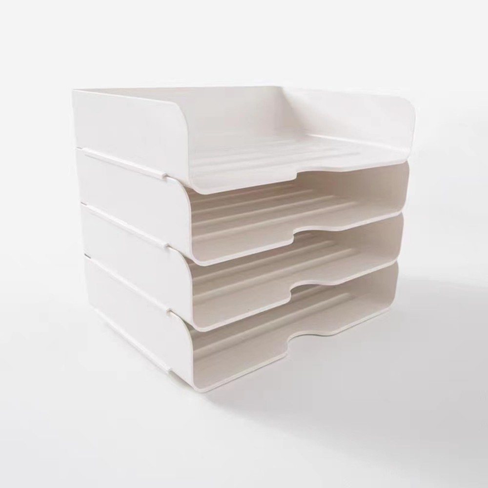4 Tier Desk Organizer, Stackable Tray Organizer for Document, Letter, A4 File...