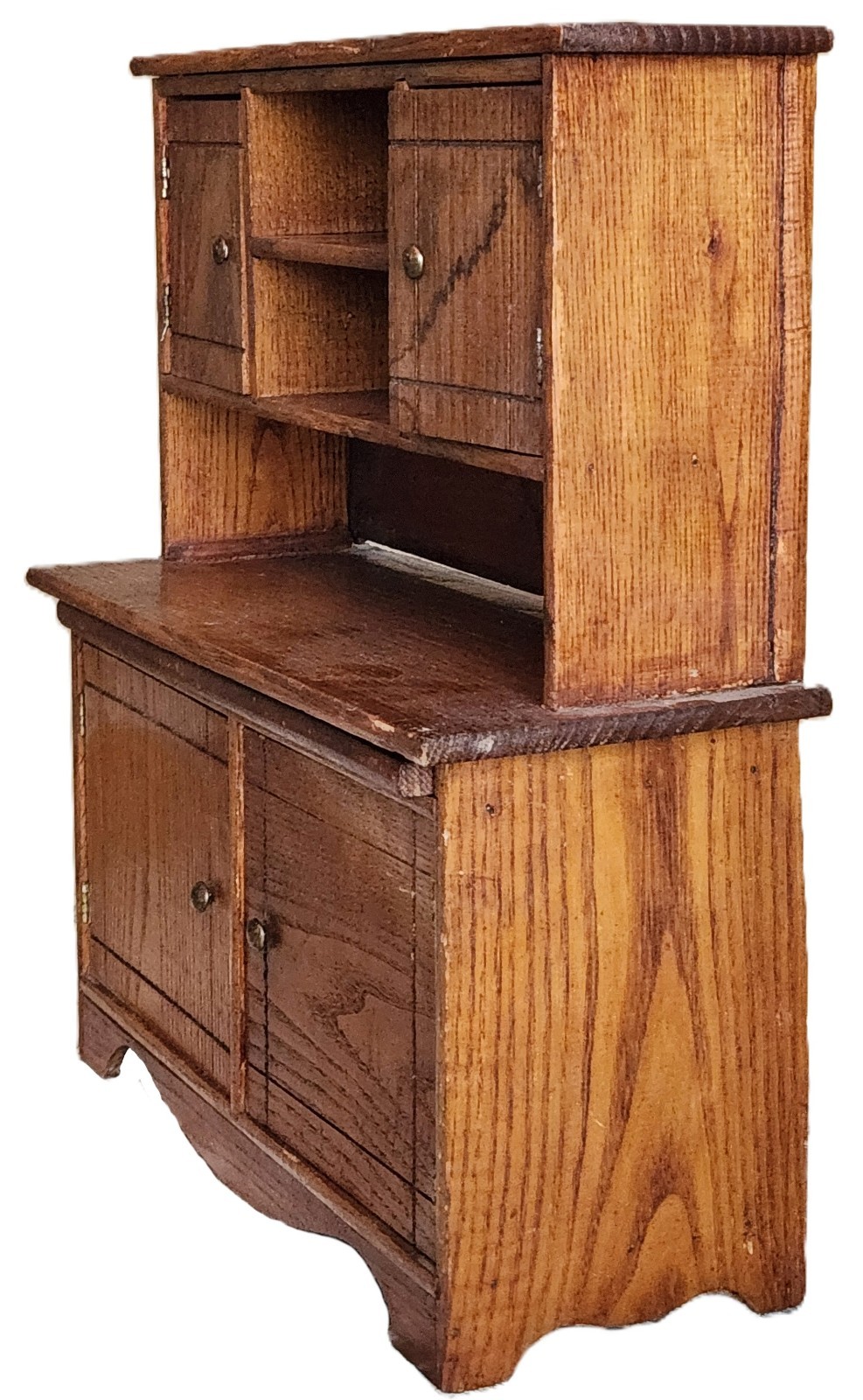 Hoosier Cabinet, Child, Salesman, Bakers Kitchen Work Station, Oak, c1900 18"t