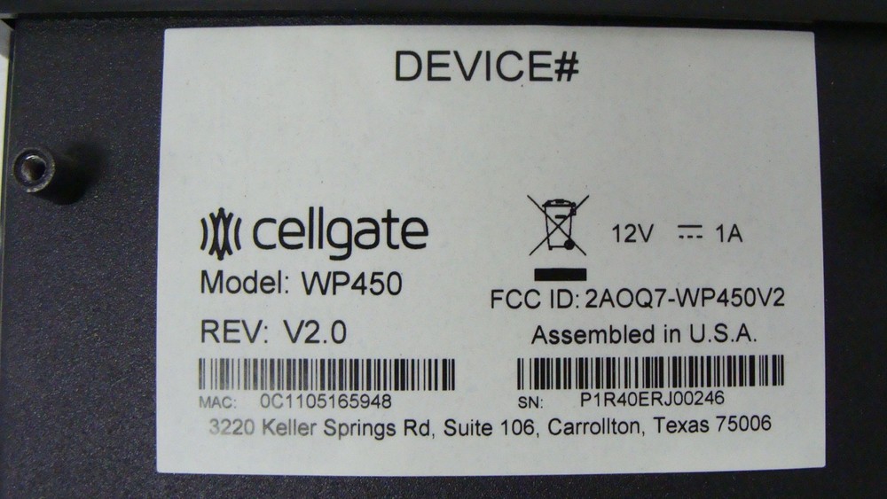 CELLGATE WP450 W450 FACE PLATE FRONT (CAMERA LENSE DAMAGED)