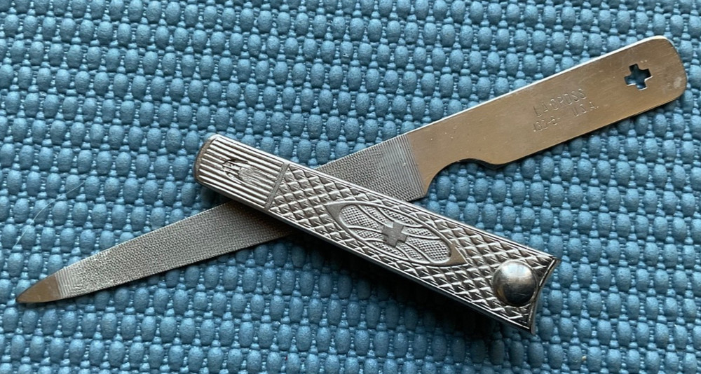 VTG COLLECTIBLE LaCROSS ORNATE NAIL CLIPPER & FILE SCHNEFEL  BRO. NEWARK NJ