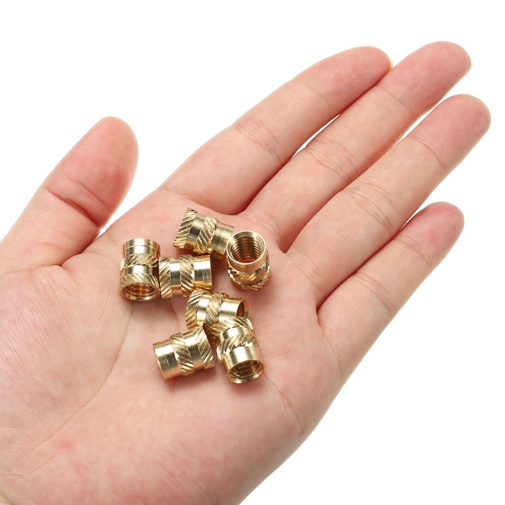 20pcs M8 Threaded Inserts Metric Knurled Nuts Brass Heat-Set Inserts
