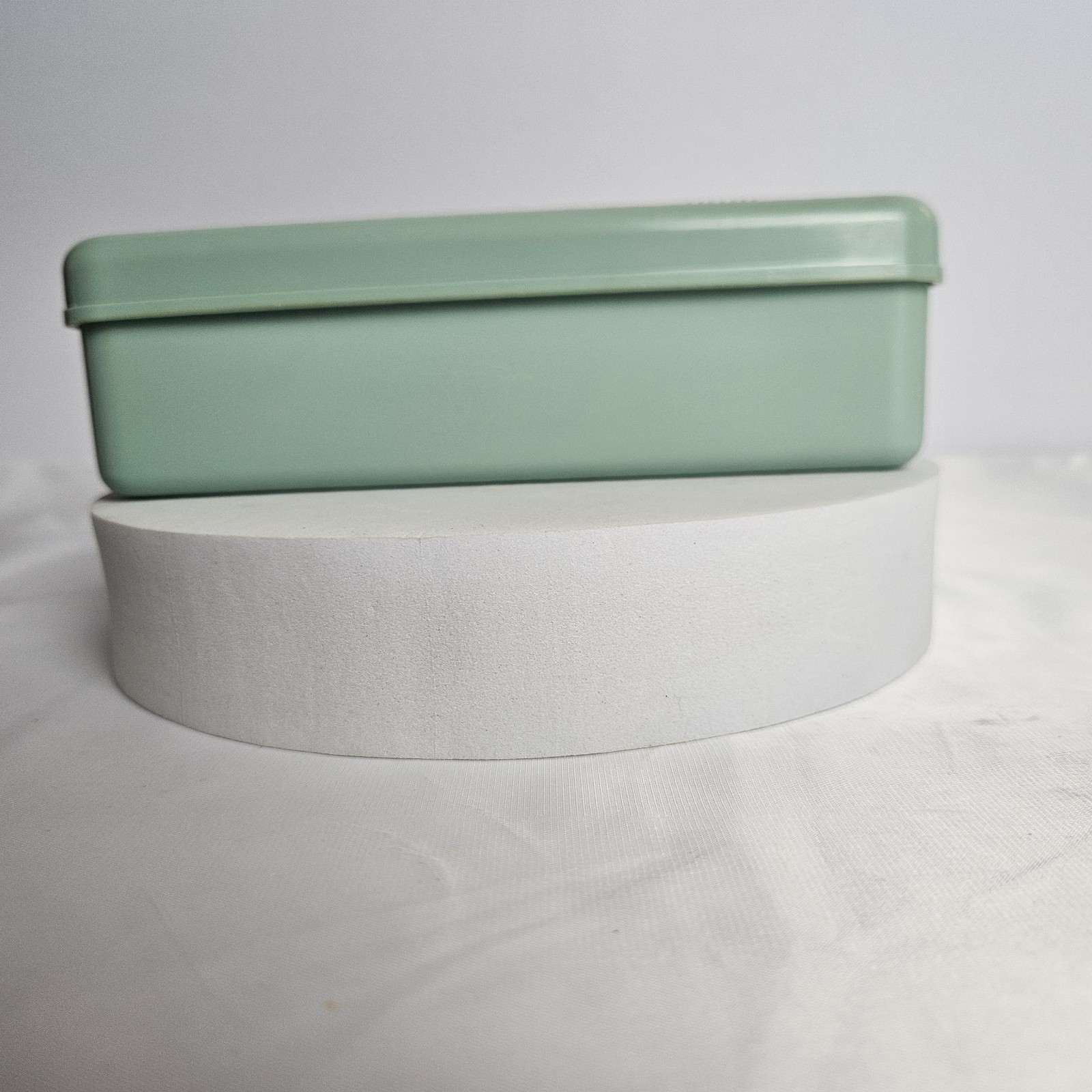 Vtg Sewing Box Vintage Mint Green Plastic Storage Case Mid Century Craft Retro