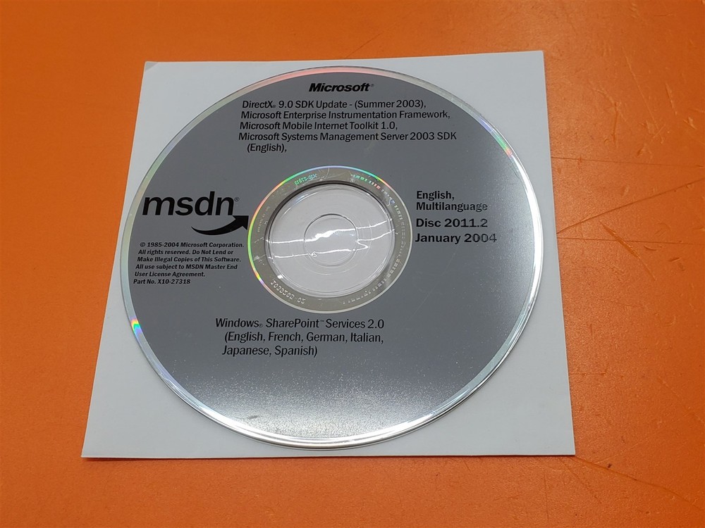 ⭐️⭐️⭐️⭐️⭐️ Microsoft MSDN Software Disc X10-27318