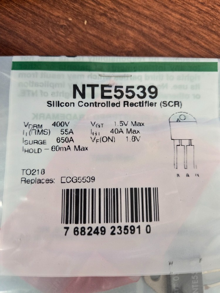 NTE5539 Silcon Controlled Rectifier (SCR)
