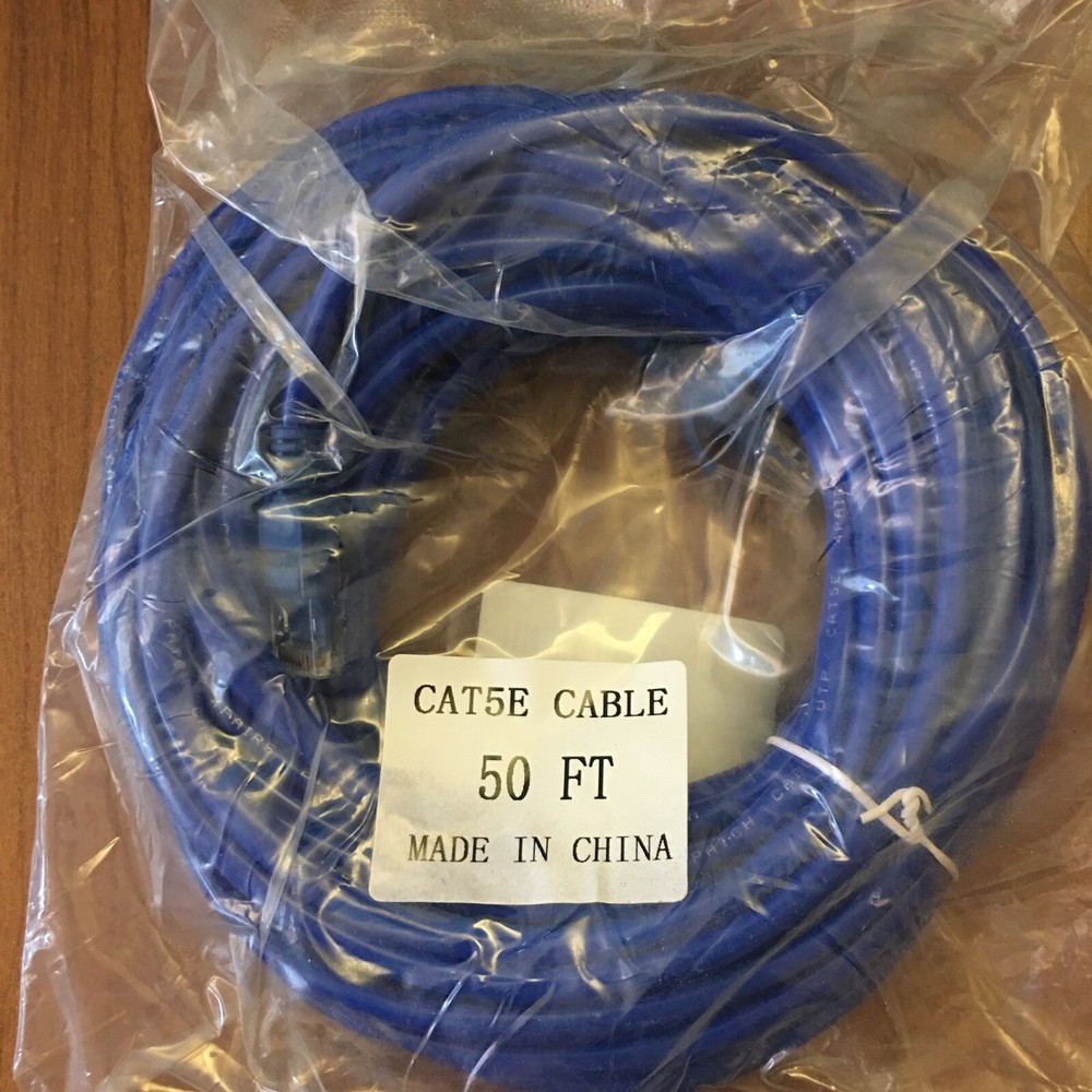 Blue Gold Plated 50FT cAT5e Ethernet Network Cable B0034XBFJU