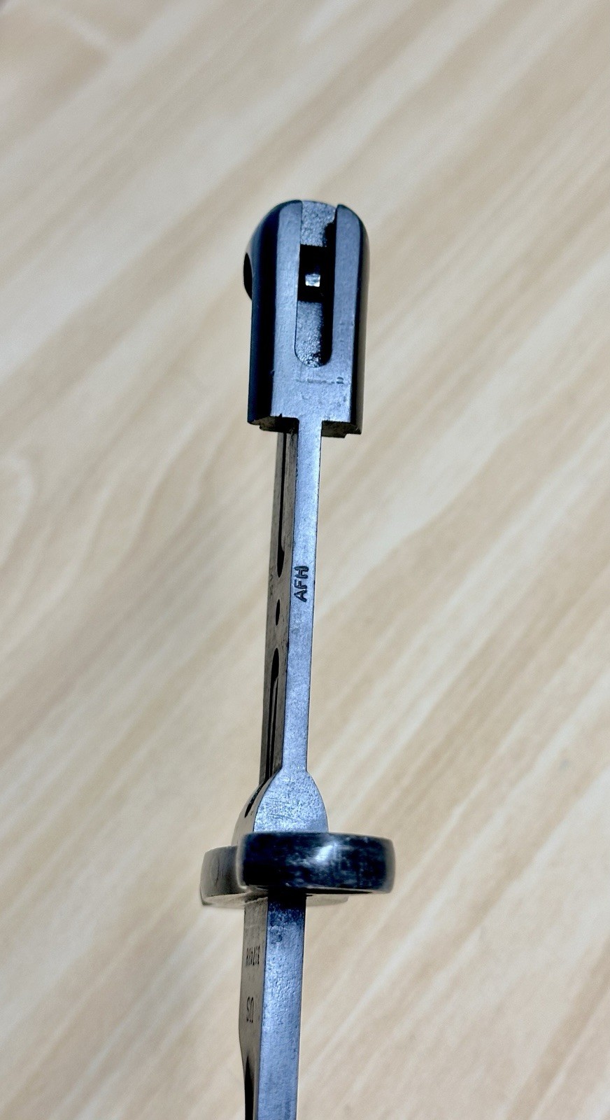 Pre-WWI US M1905-E1 10” Bayonet SA 1909 Springfield Armory Marked USS OKLA BB 37