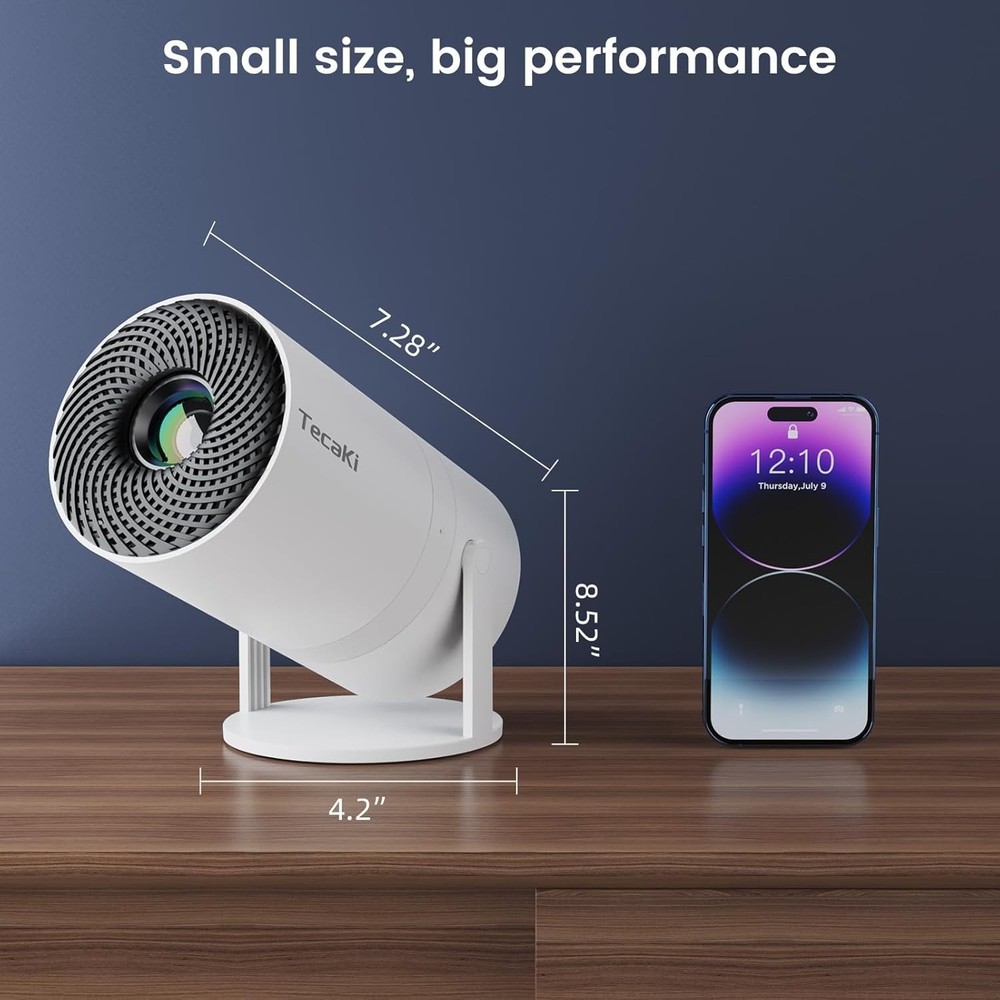 Smart Mini Projector with Auto Keystone & Multi-Device Compatibility - HD 1080P
