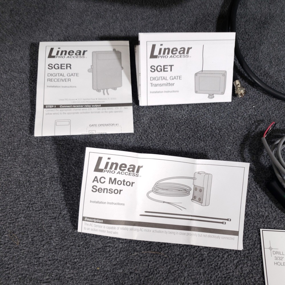 Linear Pro Access Gate Bundle SGER Receiver, SGET Transmitter, AC Motor Sensor