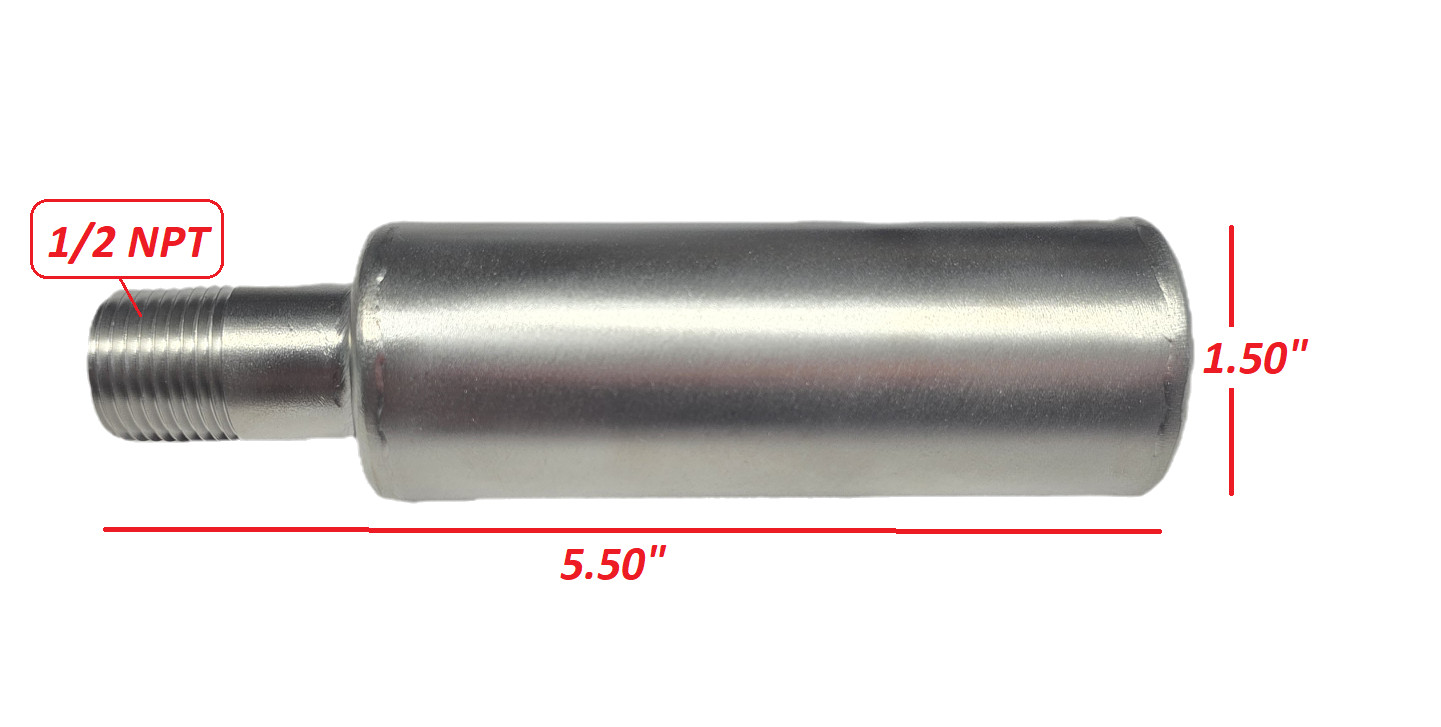 304 Stainless Steel Heavy Duty Muffler 1/2 NPT – For 2-5 HP Small Engines.