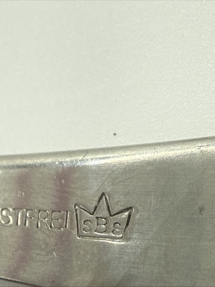 SBS 18/10 Cake Server Crown Mark Patterned Handle Rostfrei Germany Style