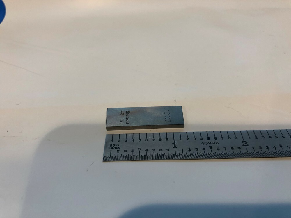 .1007" Starrett Rectangular Steel Gage Gauge Block.