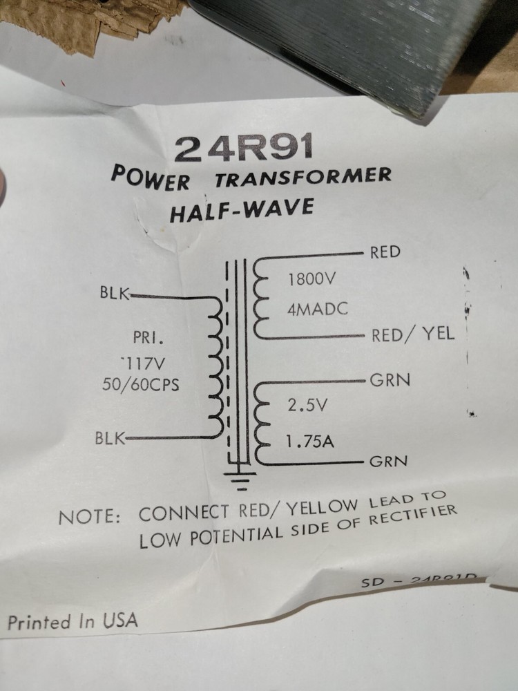 Thordarson 24R91 Half Wave Power Transformer