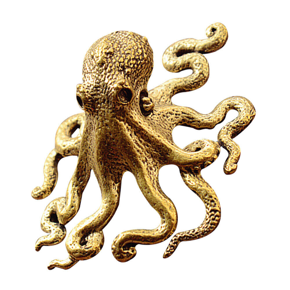 Brass Octopus Sculpture Wild Sea Life Figurine Housewarming Gift Decoration USA
