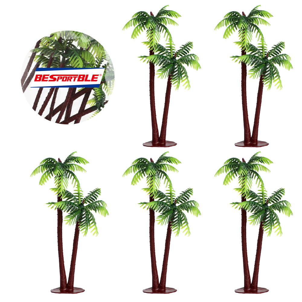 5PCS Simulated Aquarium Decorations Plants for Artificial Palm Tree Plants