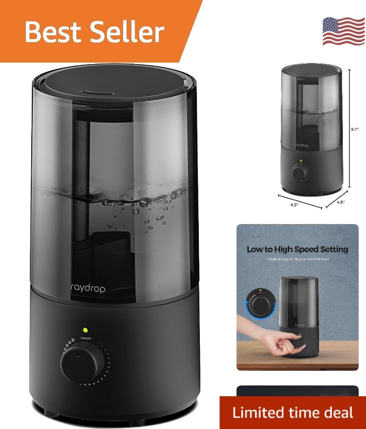 Filterless 1.0L Cool Mist Humidifier - Adjustable Control, 32dB Quiet Operation