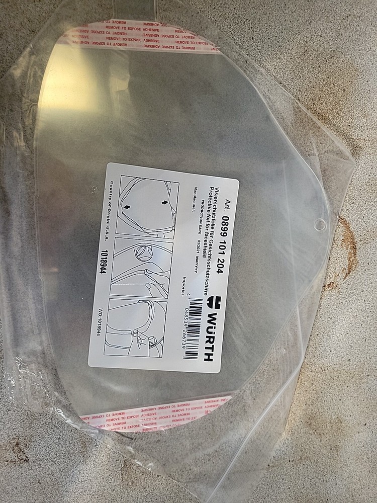 Wurth 10 LOT Protective Foil FaceShield  1018944
