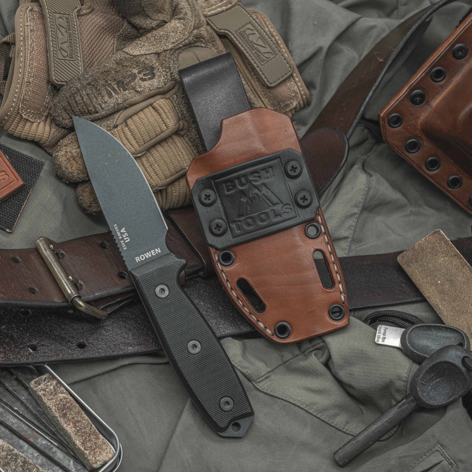 esee 3 hybrid kydex and leather sheath