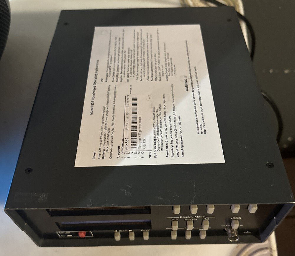 NEWPORT OPTICAL POWER METER MODEL 835