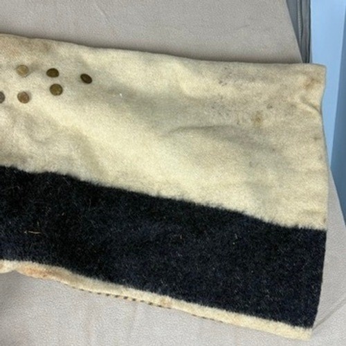 Crow Native American Wool Camp Dress Copper Buttons Parfleche Belt Antique 1890s