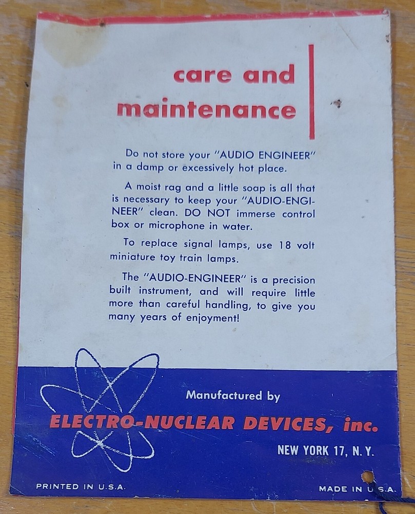 Vontage Electro-Nuclear Devices Audio-Engineer for Trains In Box