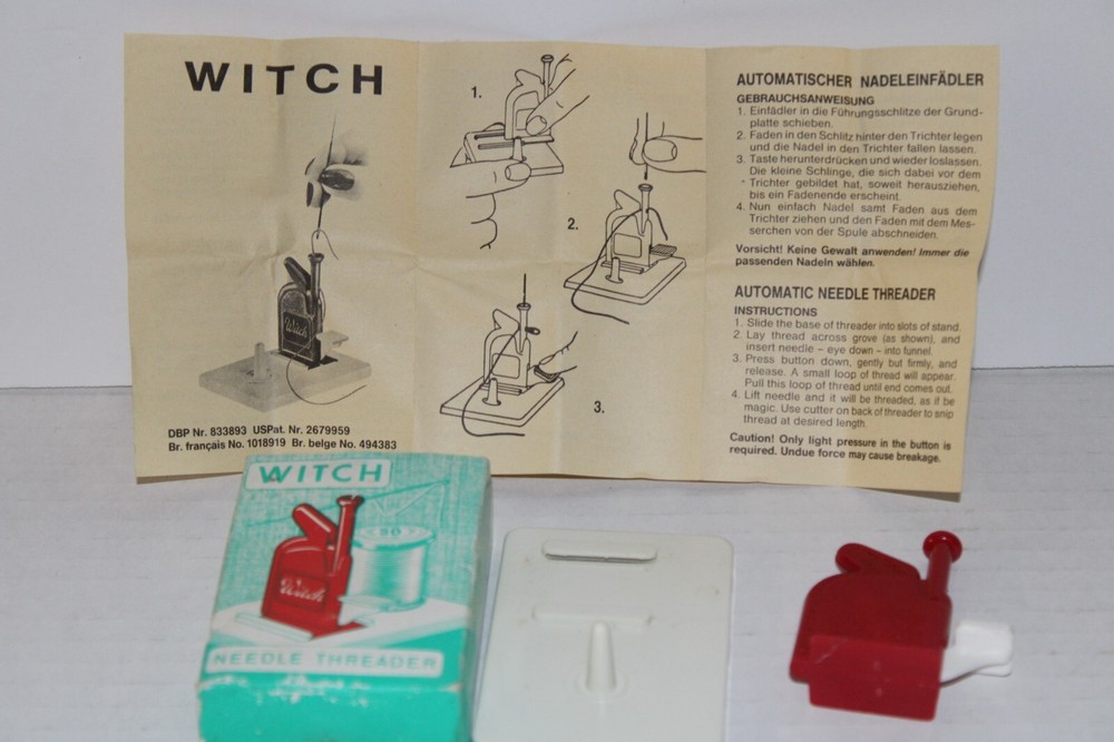 Vintage Witch Automatic Needle Threader with lnstructions Made in Germany - NOS