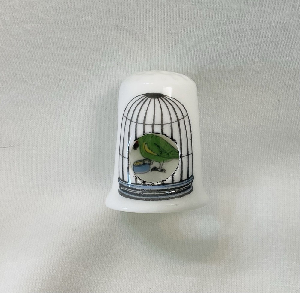 Birchcroft Fine Bone China Birdcage With Open Door Thimble