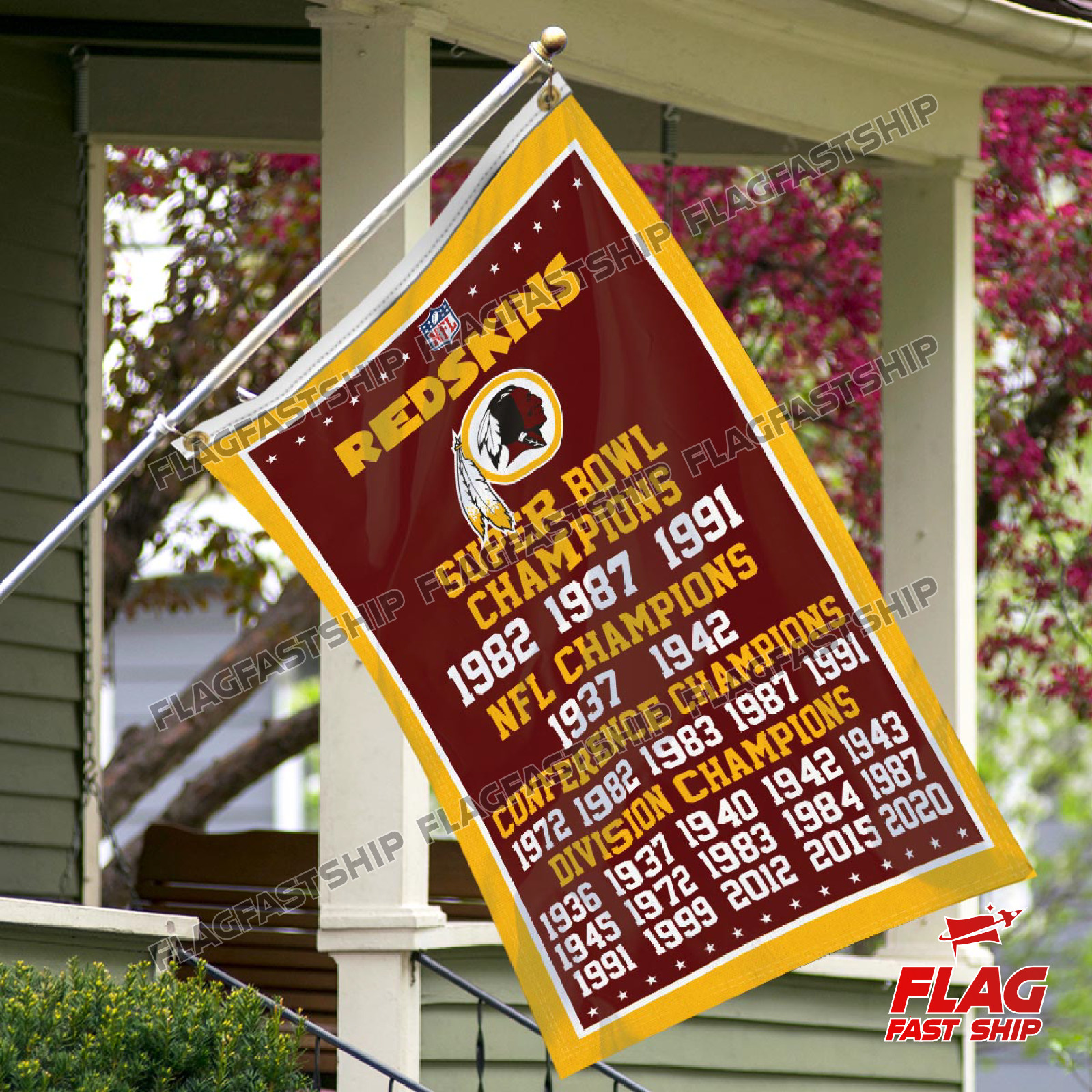 Washington Redskins 3x5 ft Banner Premium Flag Super Bowl NFL Champs Commanders