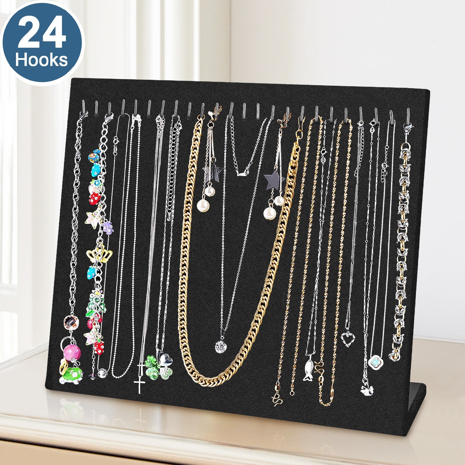 Velvet Necklace Display Stand for Selling Jewelry Chain Storage Organizer Holder