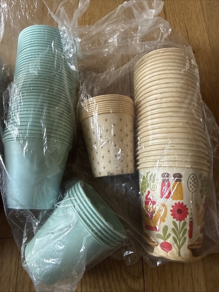 Dixie Bathroom Cups Paper Cups Various Designs Open Box NOS