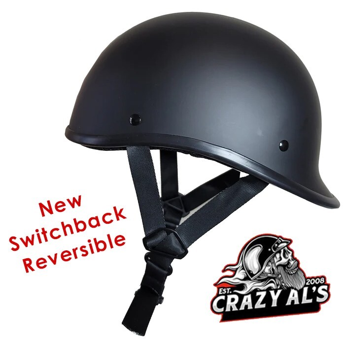 REAL Crazy Al's NEW FEATHERLIGHT POLO SWITCHBACK Reversible Helmet Flat Black