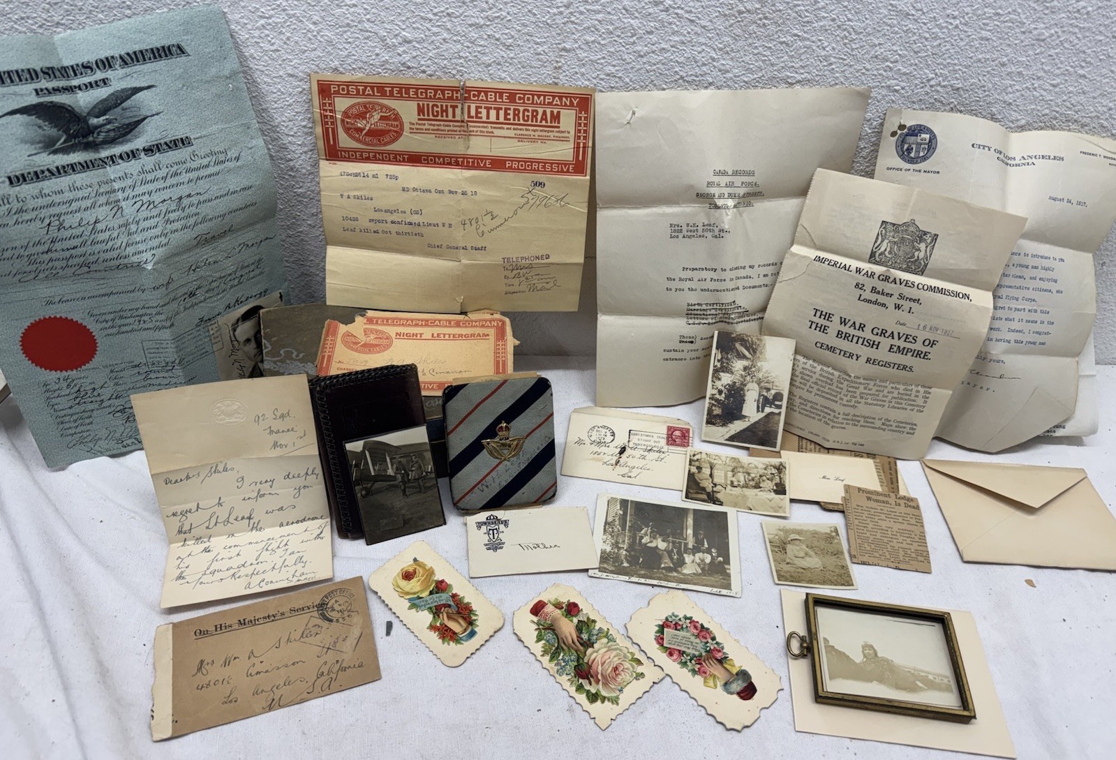 Amazing WW1 RAF Pilot KIA USA Volunteer Group,92nd Sq Killed On The Aerodome