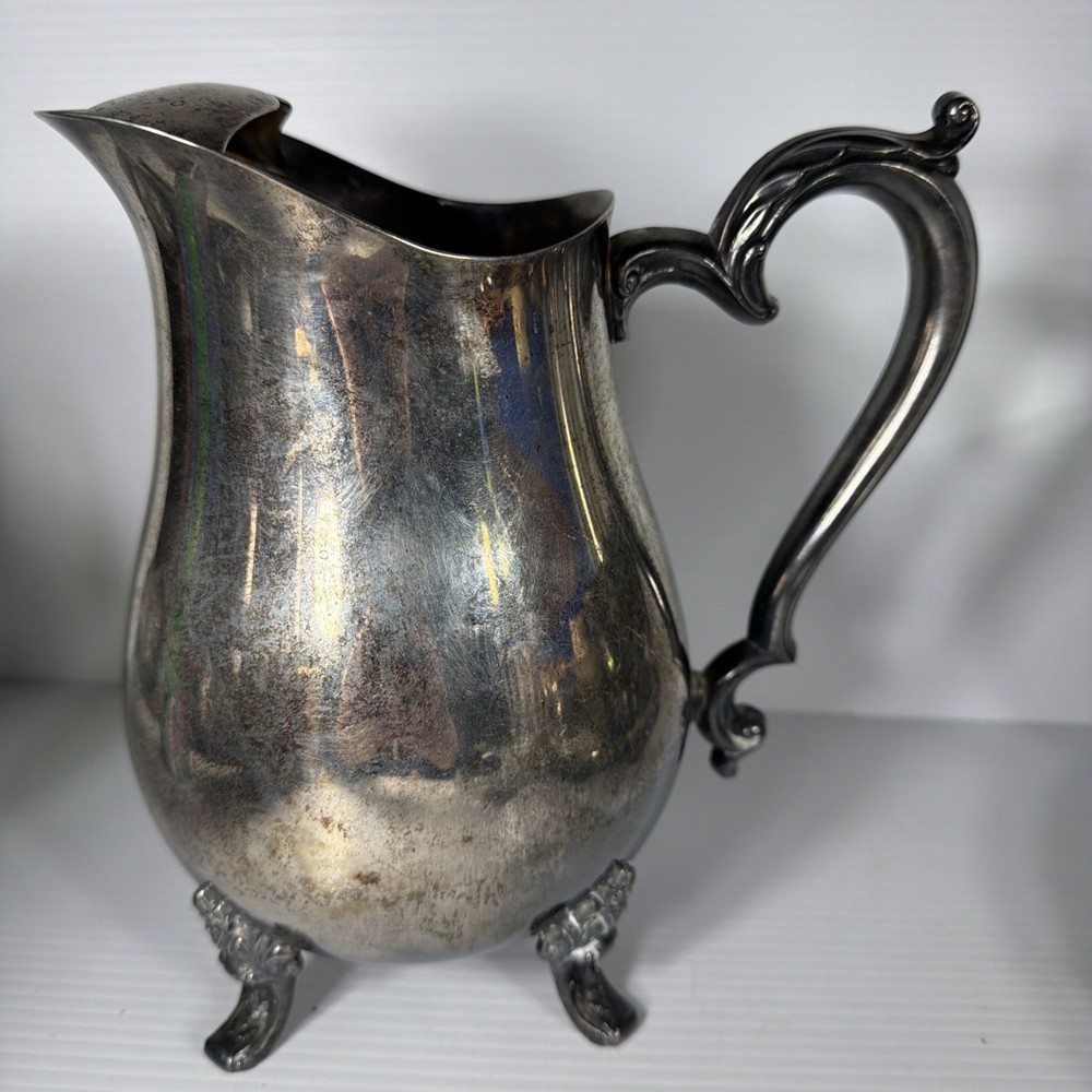 Silver Plated Water Pitcher Vintage With ICE Guard
