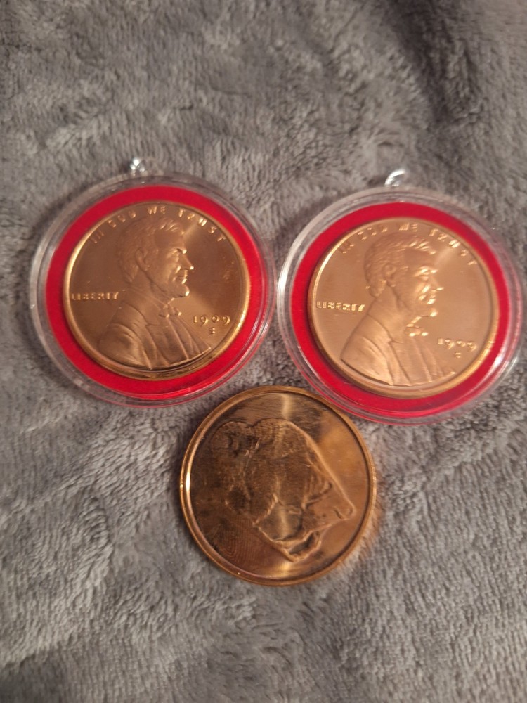 3pcs copper coins 3ounces total.