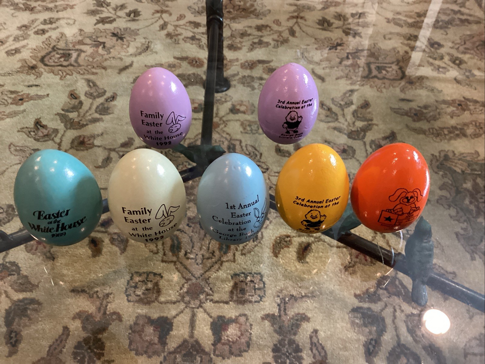 (7) George & Barbara Bush 3 White House Easter Eggs & 4 Bush Library See Listing