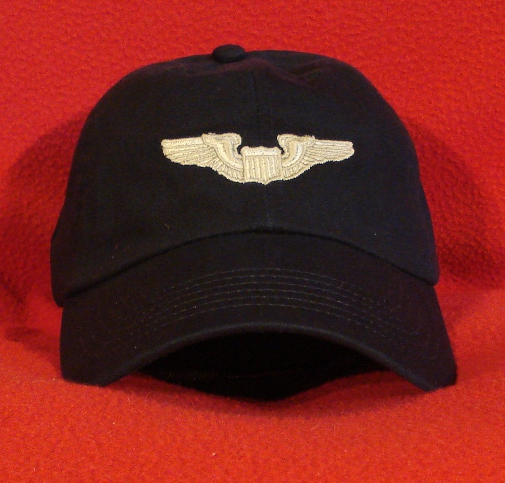 USAF PILOT WINGS (Basic) Aviator BALL CAP low-profile AVIATOR wings hat BLUE