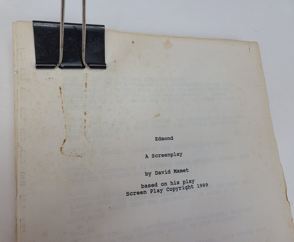 EDMOND / David Mamet 1989 Screenplay Draft Script, based on his own play