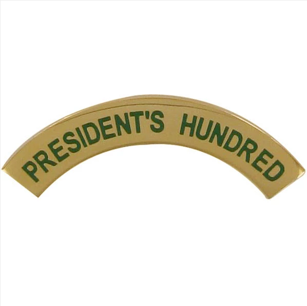 GENUINE GOLD U.S. ARMY TAB: PRESIDENT'S HUNDRED (Official Military Issue)