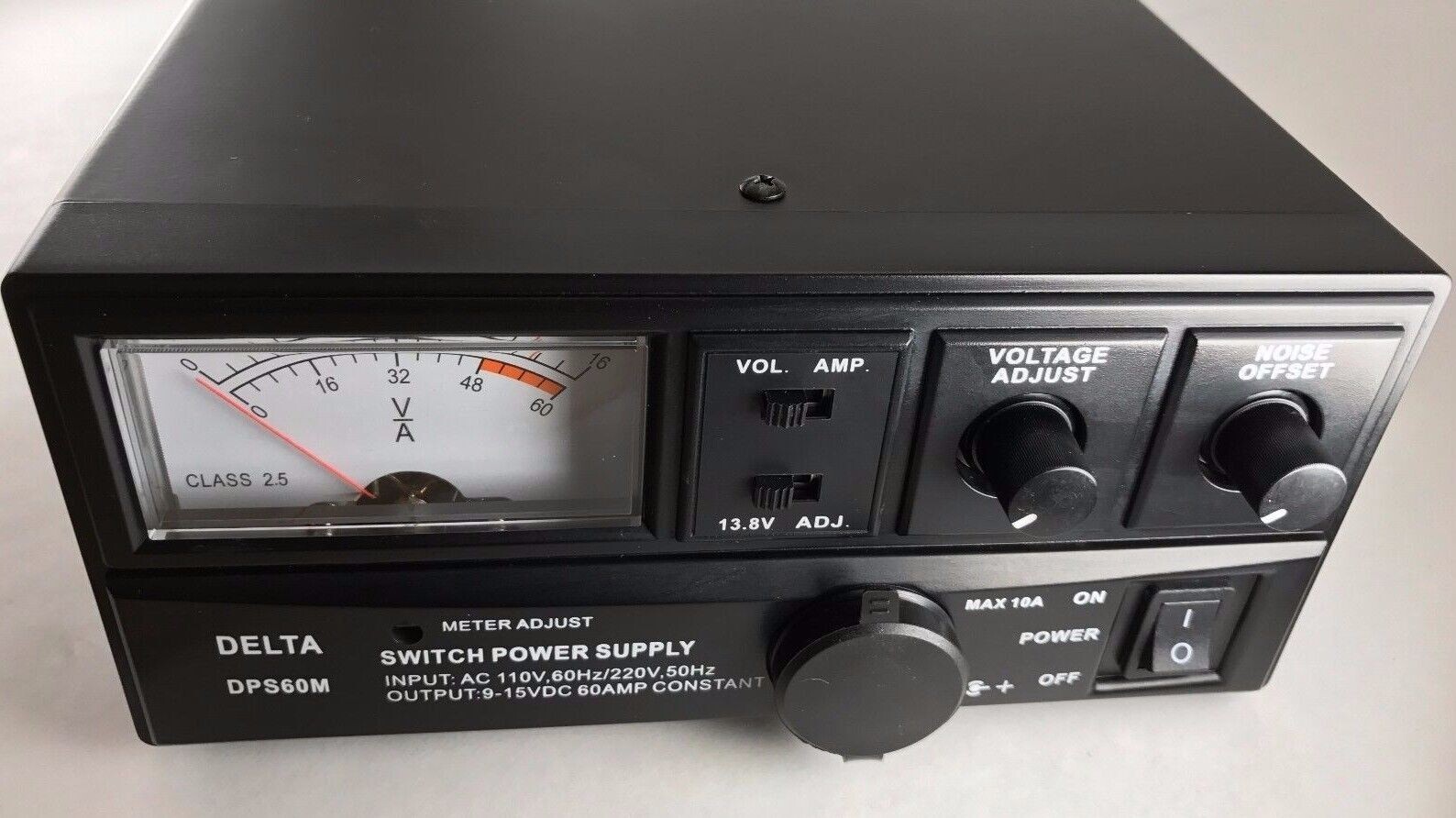 60 Amp Power Supply DELTA DPS60M 12v AC/DC w/ Variable Voltage For Ham CB Radio