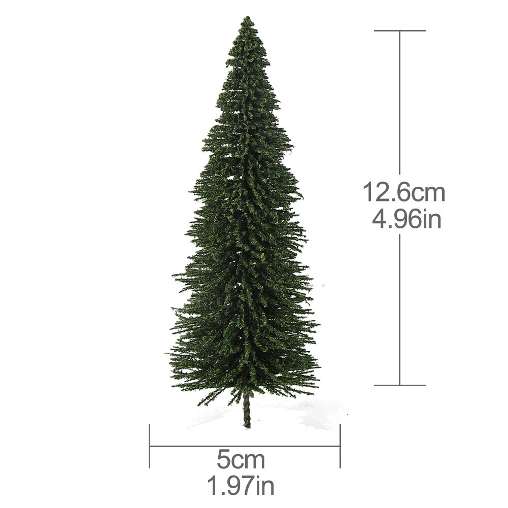 20pcs Model Pine Trees O Scale 1:50 Green Pines Model Railroad Layout 12.5cm