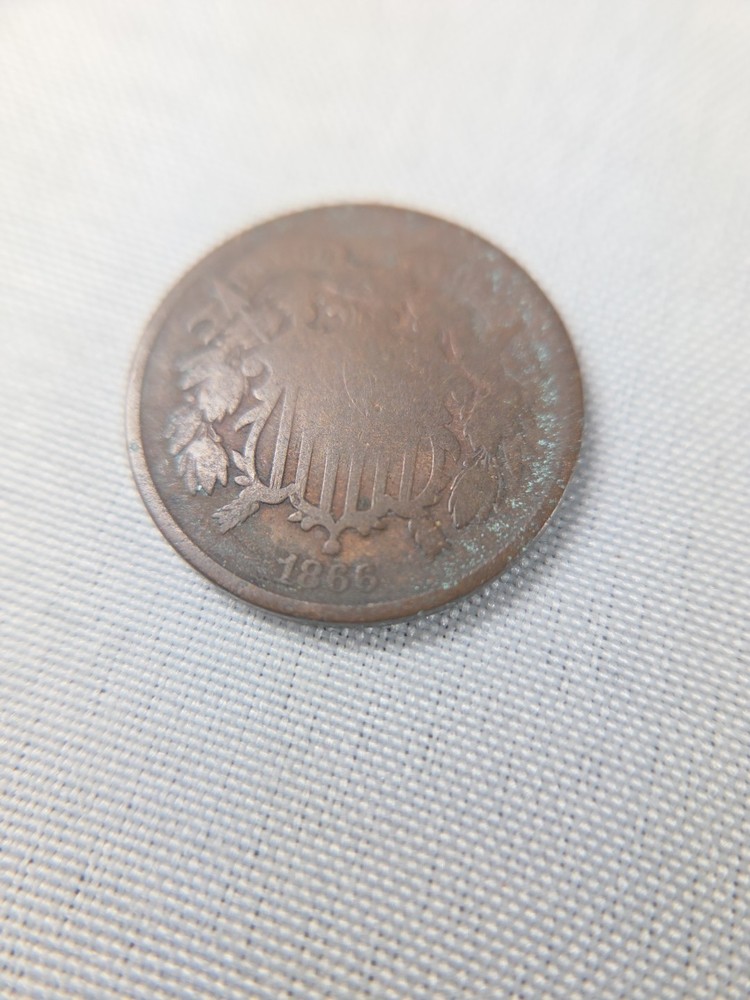 1866 Two Cent Piece VG 14-4
