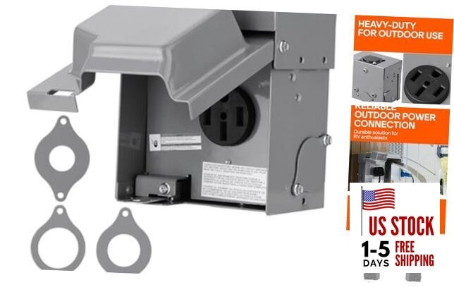 RV 50 Amp RV Power Receptacle - Durable Outlet Box Electrical Solutions -