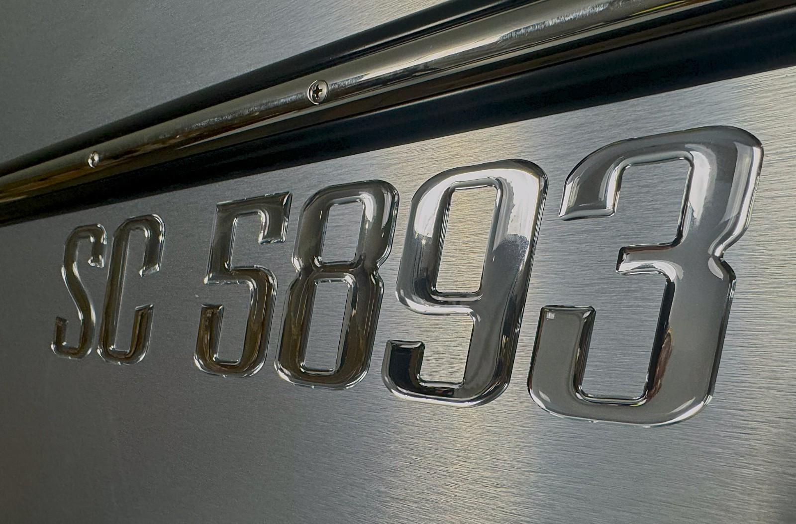 Chrome Boat Registration Numbers Letters 3D Raised Domed Marine Decals