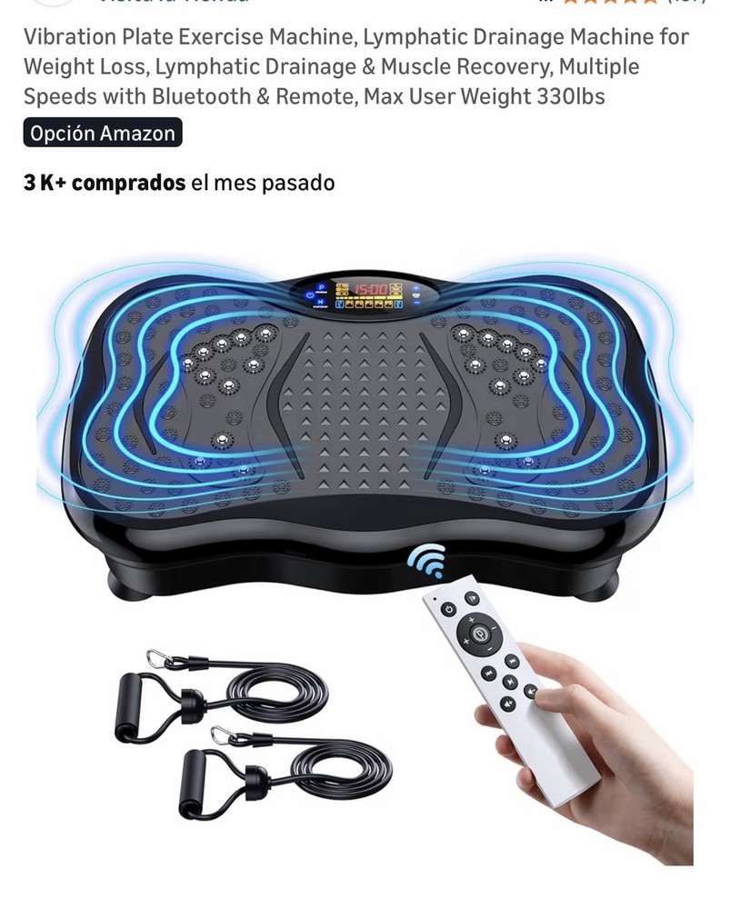 Oscillating Vibration Plate Machine Bluetooth, Remote, LCD, 330lb, Bands