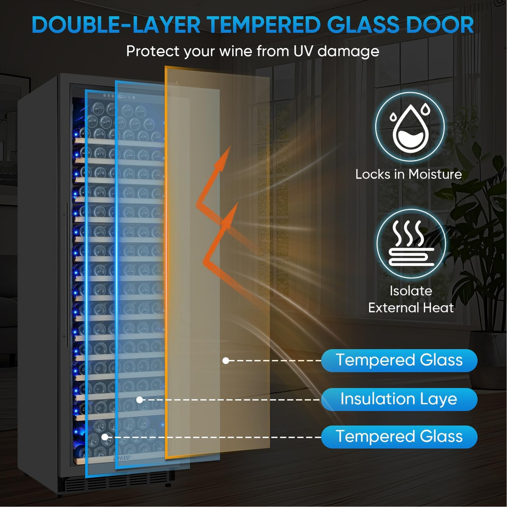200-Bottle Wine Cooler with Quick Chill & Smart Temp Control