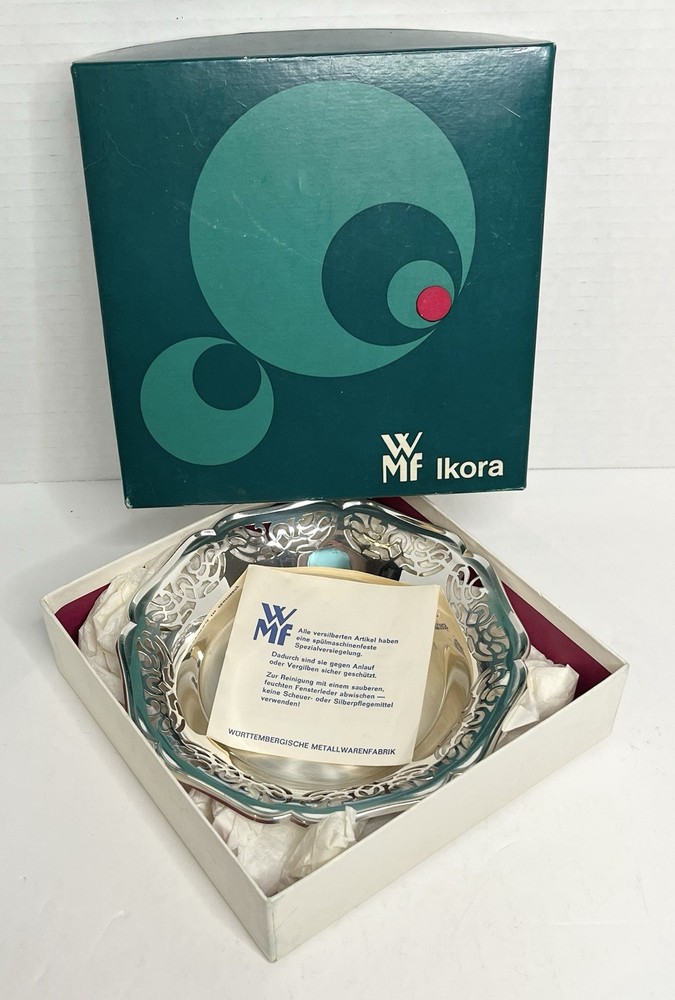 Vintage WMF IKORA 6” Silver Plated Candy Trinket Footed Plate Bowl Germany